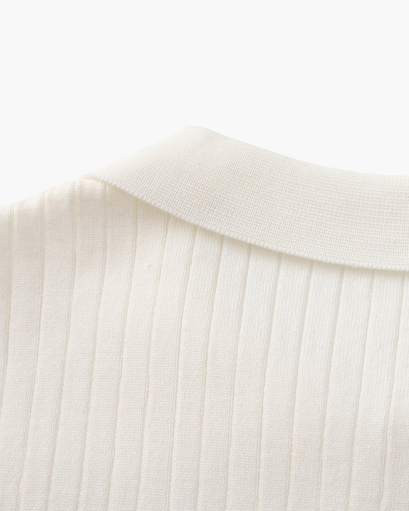 Premium-Polohemd mit Rippstrick